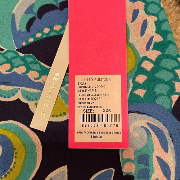 NWT Lilly Pulitzer Florin Sirens & Spirits Top Sz XXS - Picture 5 of 10
